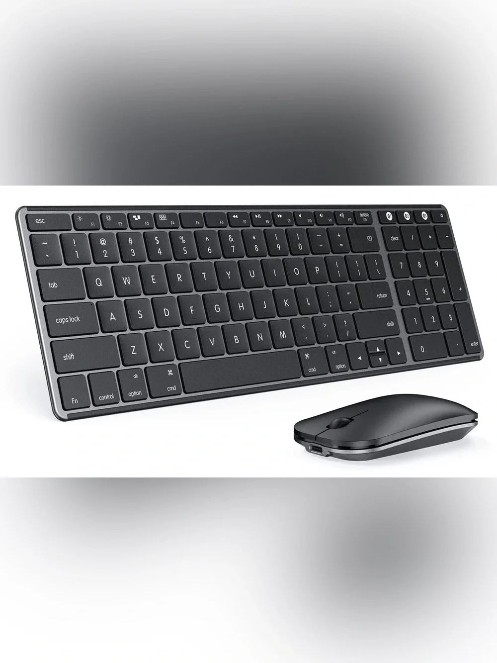 Wireless Black Keyboard and Mouse Combo - Slim Bluetooth Design